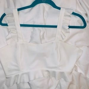 Boutique crop top with ruffle straps